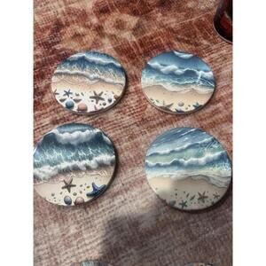 Beach Ceramic Coasters 4” X 4”